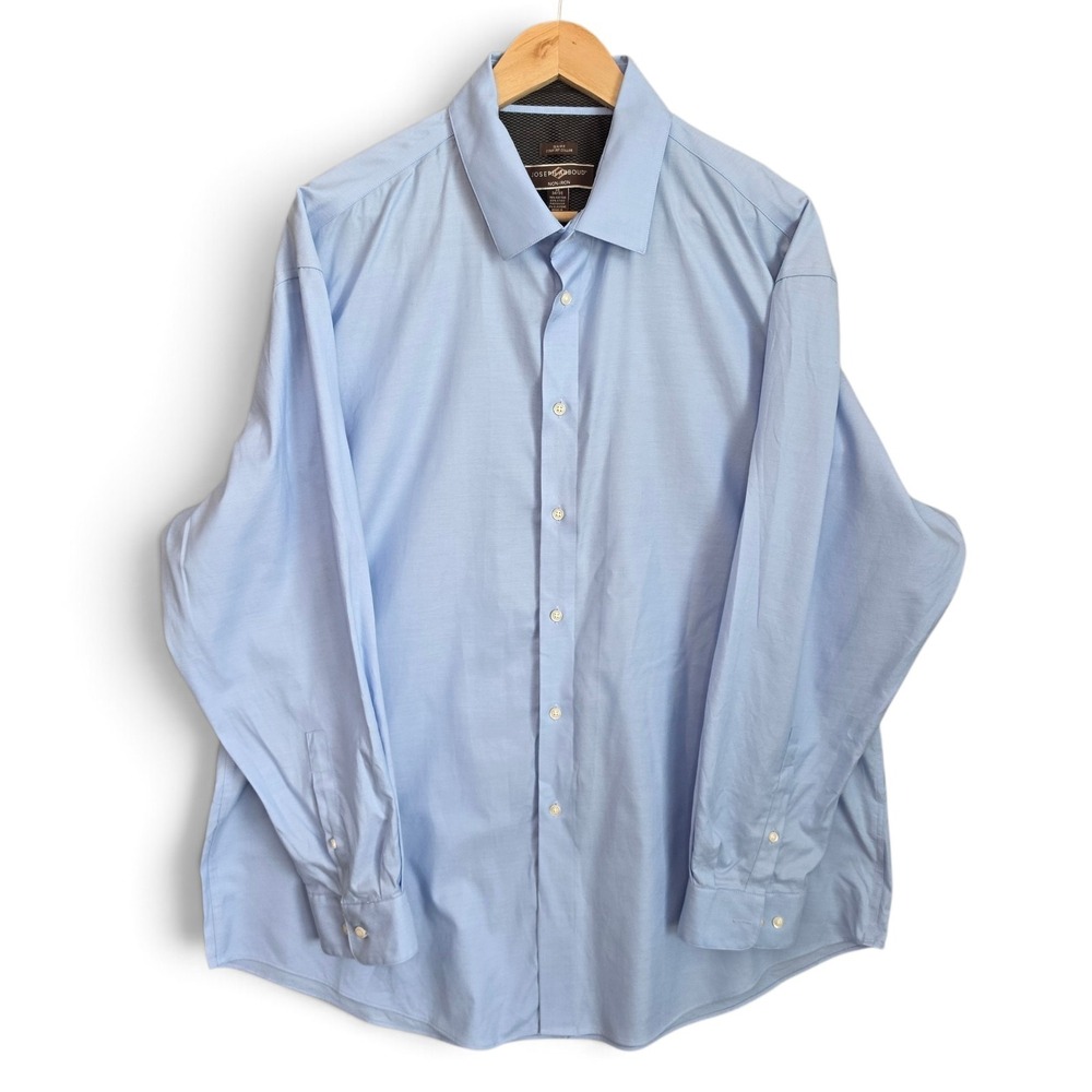 Joseph‎ Abboud Dress Shirt Mens 18 34/35 Blue Button Slim Fit Comfort Collar